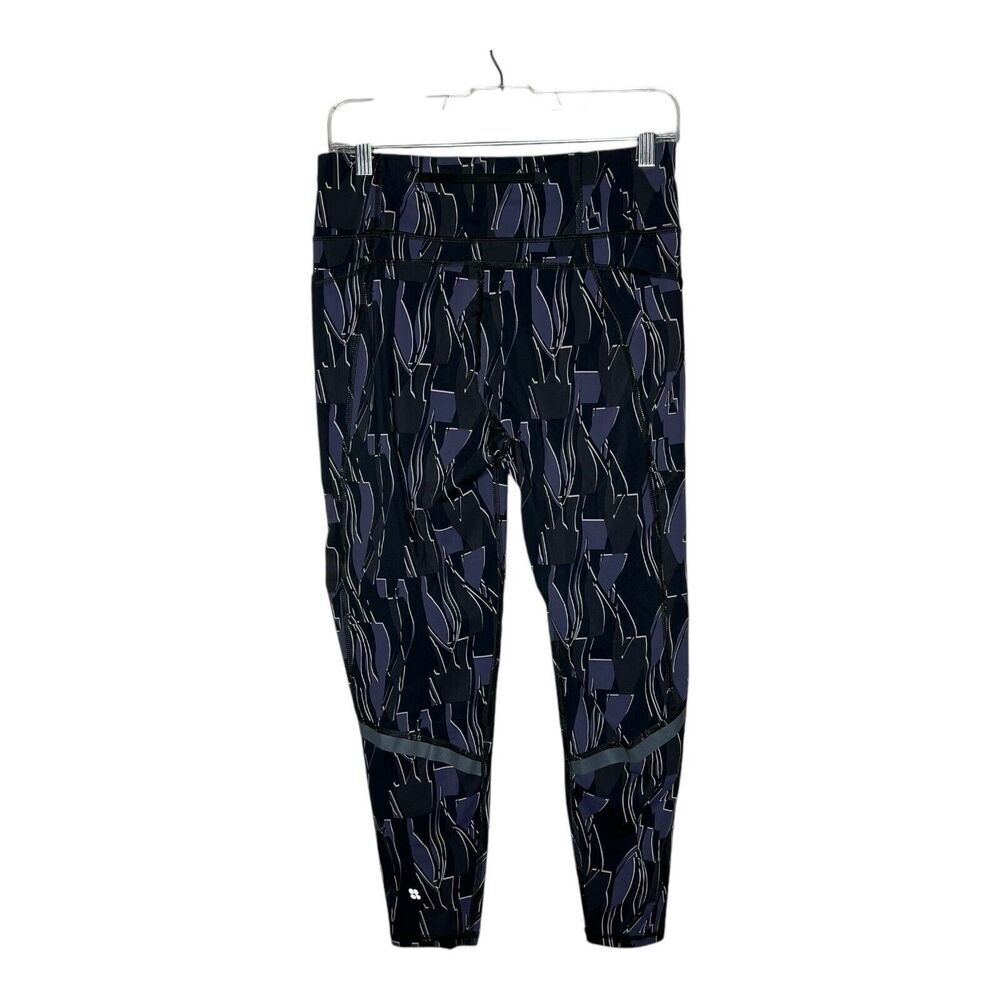 Sweaty Betty Zero Gravity 7/8 Leggings Womens Large Black Abstract‎ High Waist